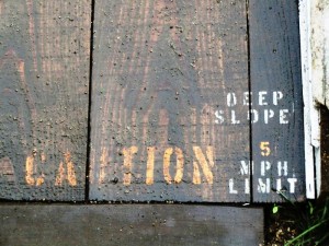 Caution Deep Slope 5mph Limit