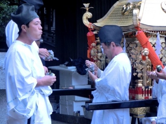 Getting ready for the Matsuri in Karato on Teshima