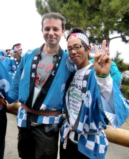 I made new friends at the Kataro Matsuri on Teshima