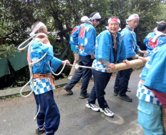 Mr. Yamada and other People at the Karato Matsuri on Teshima