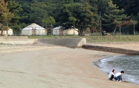 Naoshima International Camp's Yurts