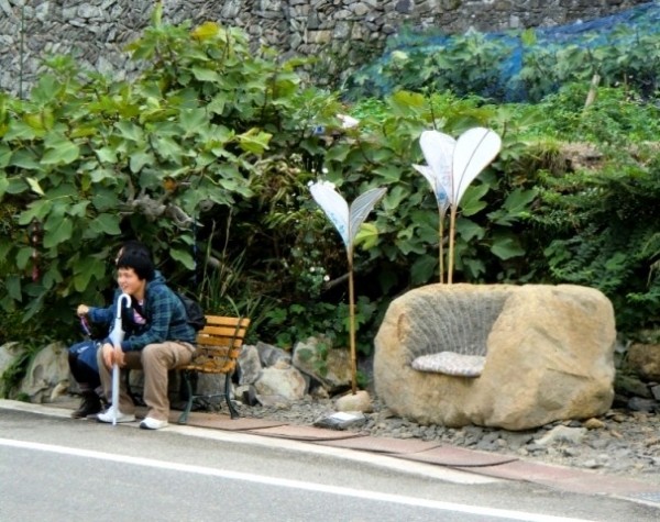 Bus stop in Karato, Teshima