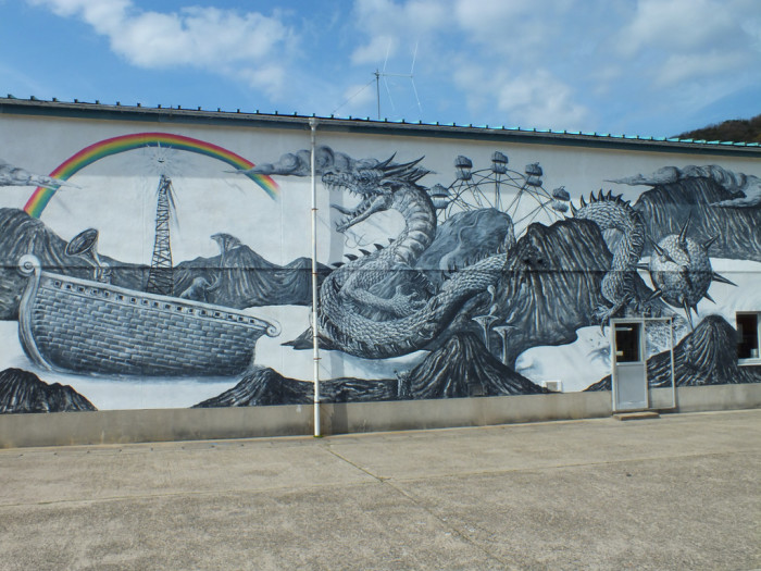 27 - Kenji Yanobe's Mural in Sakate - Shodoshima