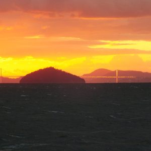 Sunset over the Seto Inland Sea and the Great Seto Bridge 2