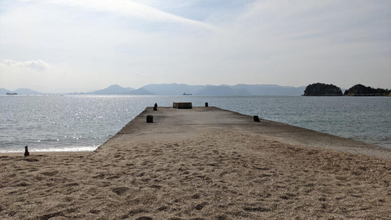 The pier where the Yellow Pumpkin used to stand on Naoshima